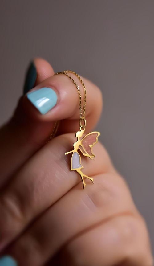 Gümüş Gold Kaplama Parlayan Rüya Serisi Tasarım Nude Ebruli Cam Boyalı Su Perisi Kolye