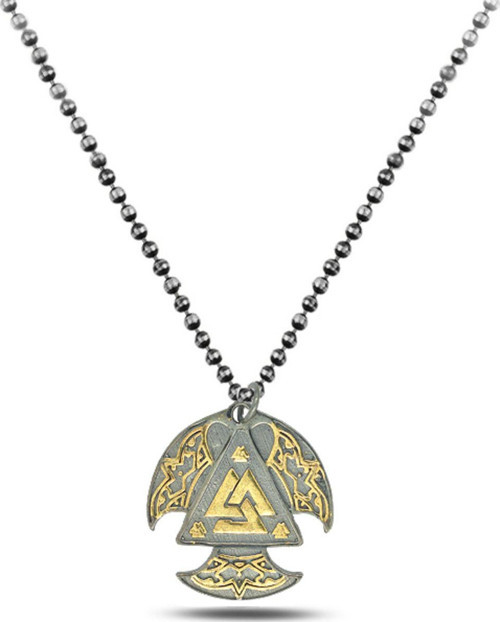 Antik Germen Valknut Erkek Gümüş Kolye