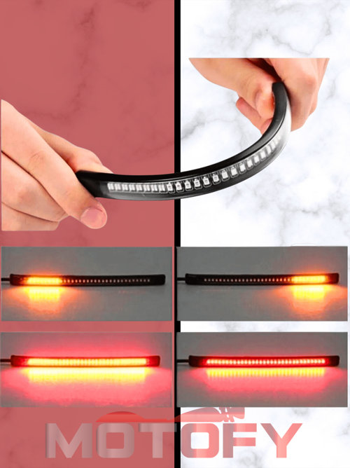 CUSTOM MOTOSİKLET LED ÇUBUK STOP SİNYAL ESNEK 32 LEDLİ FLEXİBLE SİNYAL VE STOP MODLU