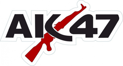 AK47 KELEŞ STİCKER KIRMIZI 15CM STİCKER - ETİKET