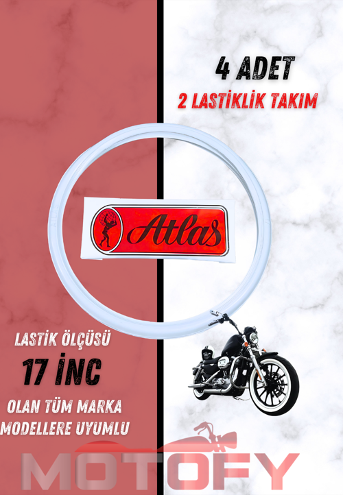 ATLAS 17 İNC BEYAZ LASTİK YANAĞI TAKIMI (2 LASTİK İÇİN)