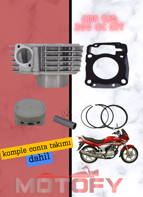 HONDA CBF 150 İÇİN 200 CC SİLİNDİR SETİ MODİFİKASYON KİTİ A++ KALİTE