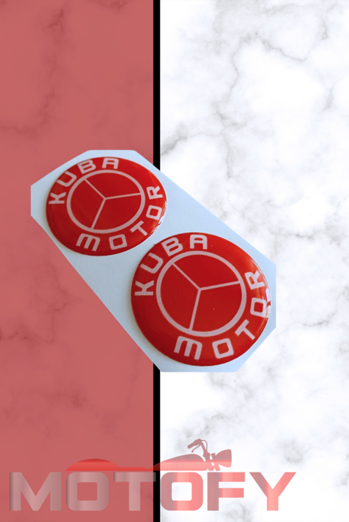 Kuba Logo Damla Etiket 5x5cm 2'li Kırmızı