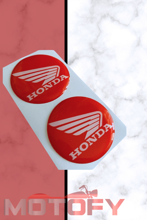 Honda Logo Damla Etiket 5x5cm 2'Li KIRMIZI