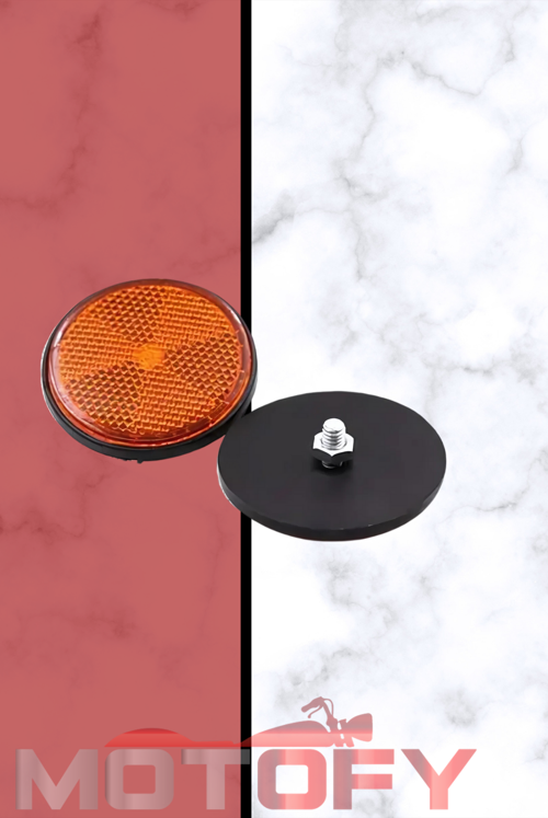 MOTOSİKLET YUVARLAK TURUNCU REFLEKTÖR 6 CM