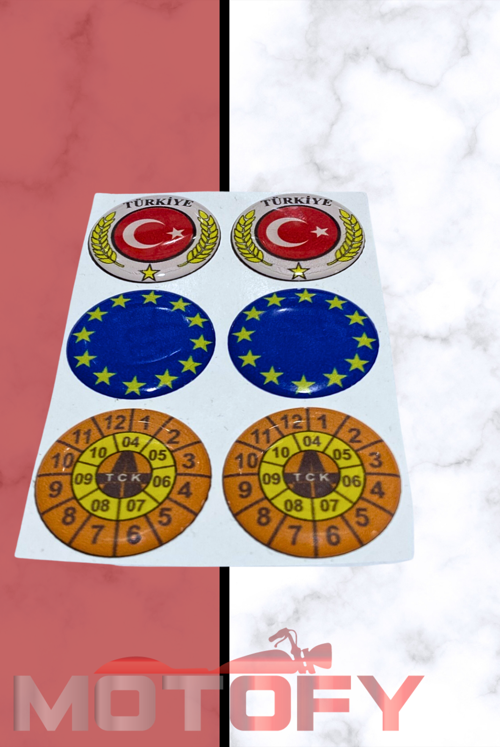 Plaka Pulu Damla Etiket Sticker 3x3cm 6 Adet