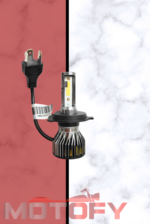 YENİ NESİL H4 SLİM KASA LED ULTRA PARLAK MOTOSİKLET UZUN KISA ÇİFT DEVRE AMPÜL (1 ADET) 