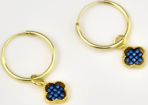 925 Ayar Gümüş Gold Kaplama Van Cleef Küpe