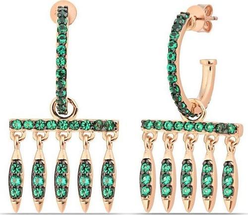 925 Ayar Zirkon Taşlı Sarkık Model Gümüş Kadın Küpe