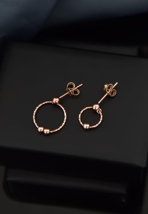 925 Ayar Gümüş Rose Kaplama Tek Ve Çift Toplu Halka Çivili Küpe