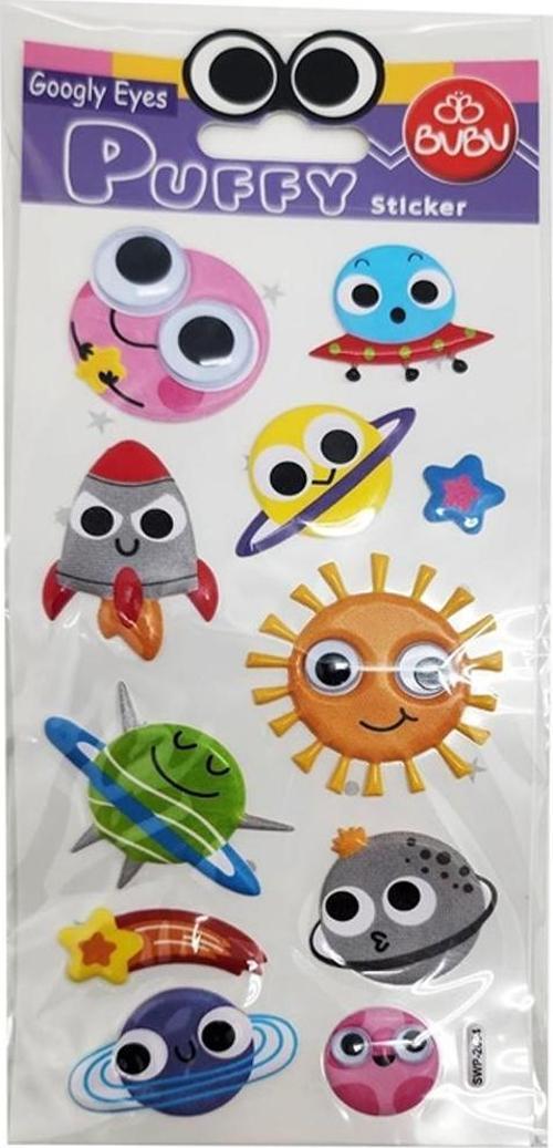 Googly Eyes Puffy Sticker Gök Cisimleri 9x21 SWP-2604