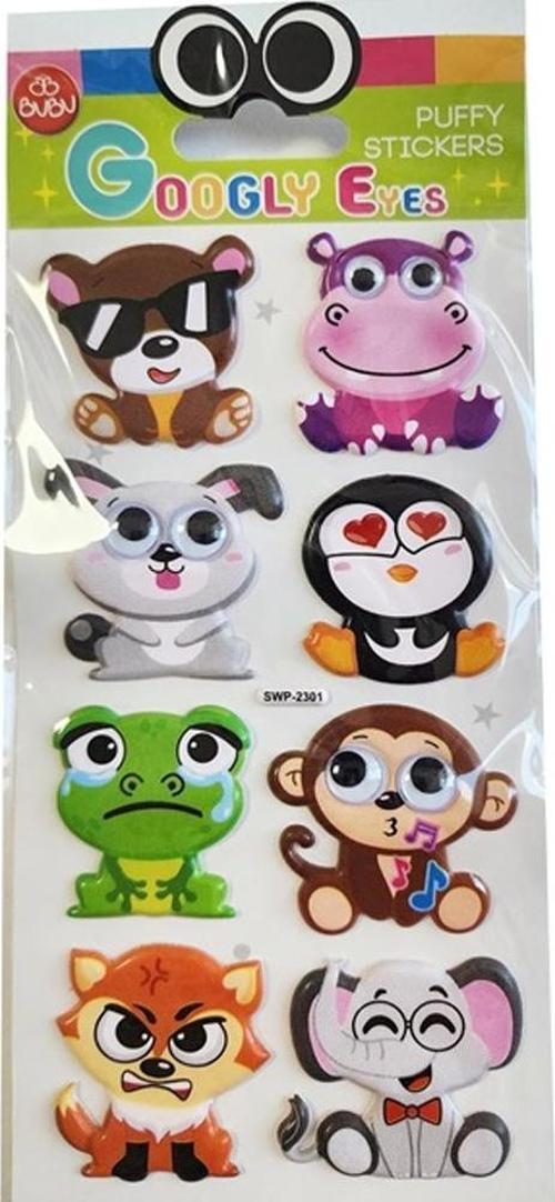 Googly Eyes Puffy Sticker Krşk Hayvanlar 9x21 SWP-2301