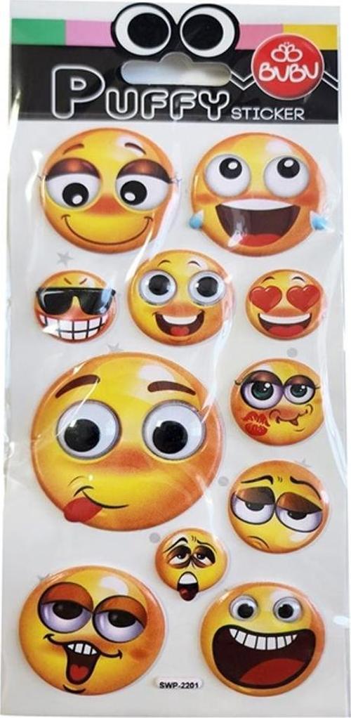 Puffy Sticker Oynar Gözlü Emojiler 9x21 SWP-2201