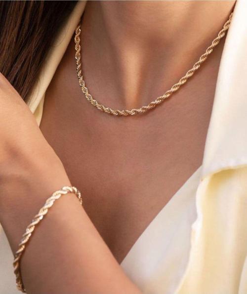925 Ayar Rose Altın Kaplama Gümüş Kolye Bileklik Burgu Set