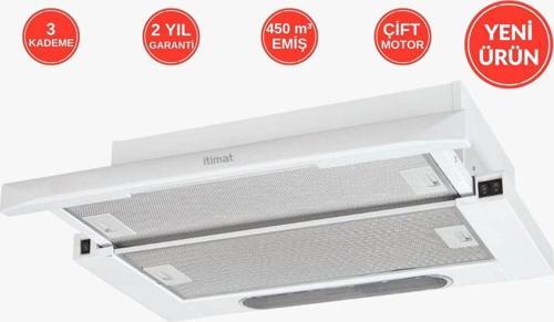 9040 Beyaz Çift Motor Sürgülü Aspiratör
