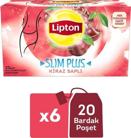 Slim Plus Kiraz Saplı Bitki Çayı 20 li X 6 Adet