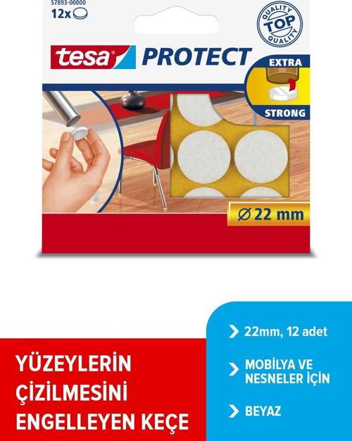 Protect Çizilmeye Karşı Koruma Sağlayan Keçe, Yuvarlak, 22Mm, 12 Adet, Beyaz