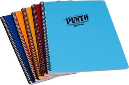 Punto A4 Spiralli Plastik Kapak 80 Yaprak Çizgisiz Defter