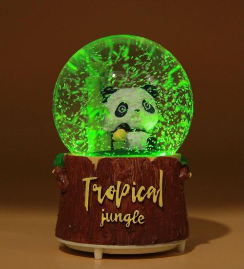 Tropical Panda Işıklı Müzikli Kar Motorlu Büyük Boy Kar Küresi