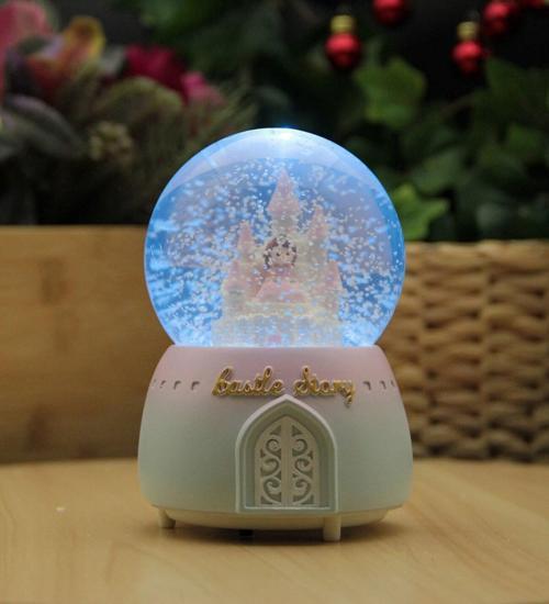 Castle Story Işıklı Ve Müzikli Kar Küresi Büyük Boy Pembe