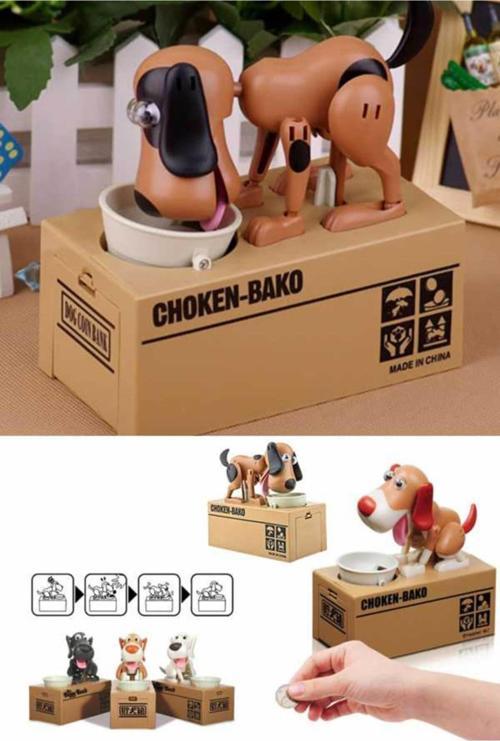 Köpek Kumbara Para Yiyen Köpek Kumbara Pilli Choken Bako Hırsız Kumbara