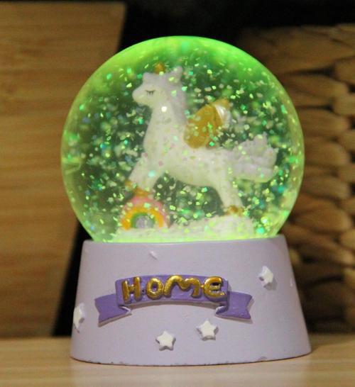 Unicorn Işıklı Kar Küresi Mor