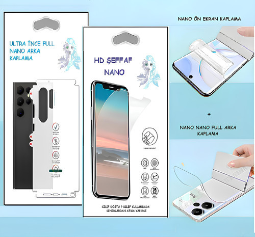 Oppo A55 - NANO Ekran Koruyucu HD Şeffaf + NANO Arka Kaplama SET Ultra İnce Esnek