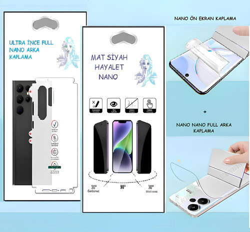 Samsung Galaxy S4 MİNİ - NANO Ekran Koruyucu HAYALET + NANO Arka Kaplama SET Ultra İnce Esnek