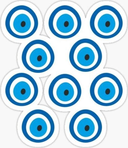 18 CM Nazar Boncuğu Sticker Duvar Etiket Araba Yapıştırma M17