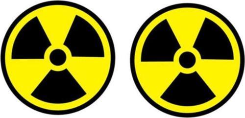2x Radyasyon Sembolü Uyarı Araba Sticker Etiket 14cm 1