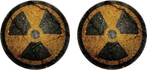 2x Radyasyon Sembolü Uyarı Araba Sticker Etiket 14cm 2