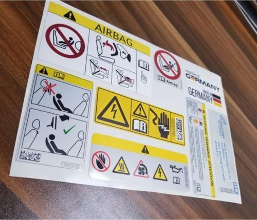 2 Set Airbag Ve Motor Uyarı Sticker