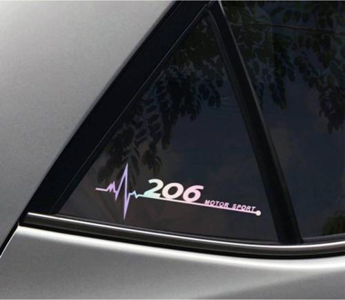 206 Yan Cam Sticker Oto Kapı 20 Cm X 7 Cm Hologram c71