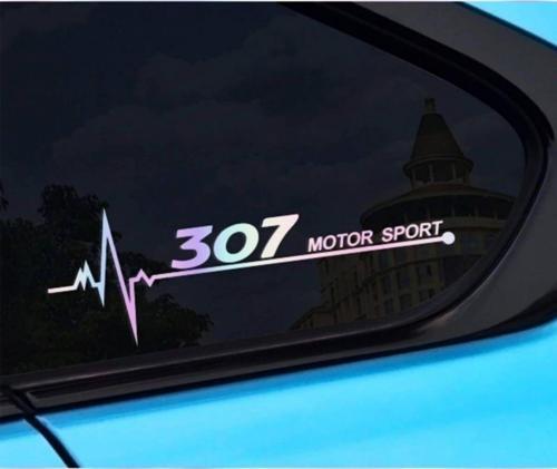 307 Yan Cam Sticker Oto Kapı 20 Cm X 7 Cm Hologram c73