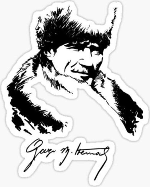 20cm Gazi Mustafa Kemal Sticker Yapıştırması Ve Imzası