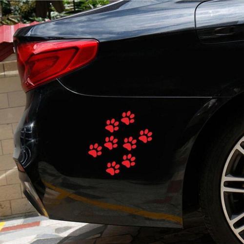 8 Adet Köpek Patisi Kırmızı Renk Araba Yapıştırma
