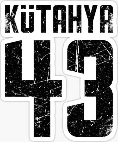 43 KÜTAHYA Sticker Yapıştırma Oto Etiket 17cm