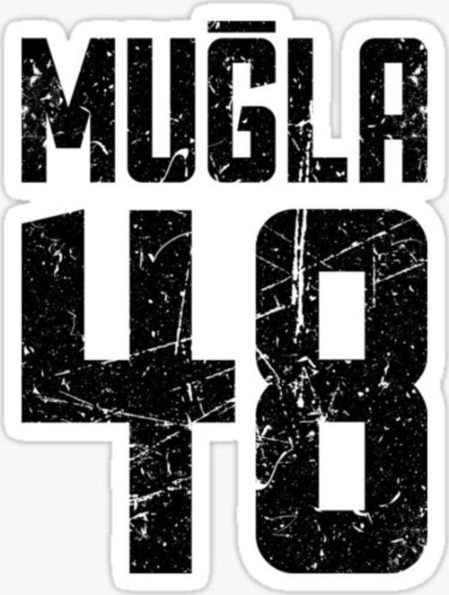 48 MUĞLA Sticker Yapıştırma Oto Etiket 17cm