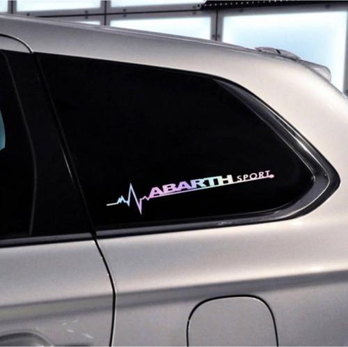 Abarth Yan Cam Sticker Oto Kapı 20 Cm X 7 Cm Hologram c2
