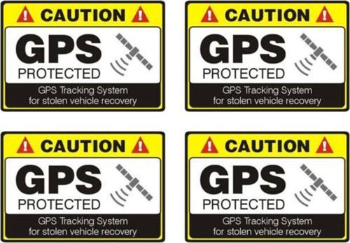 4x Gps Koruma Takip Araba Sticker 12cmx8cm Etiket
