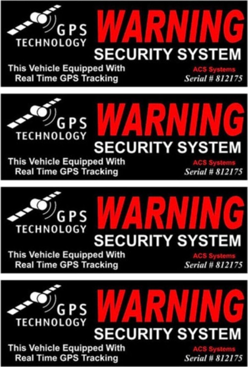 4x Gps Uyarı Güvenlik Sistemi Araba Sticker Yapıştırması