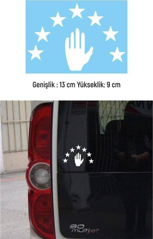 Abhaz Bayrak Araba Sticker Etiket Beyaz 13 Cm 4 Adet