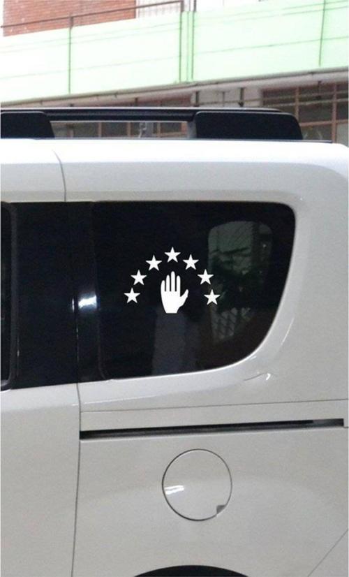 Abhaz Bayrak Araba Sticker Etiket Beyaz 16 Cm 2 Adet