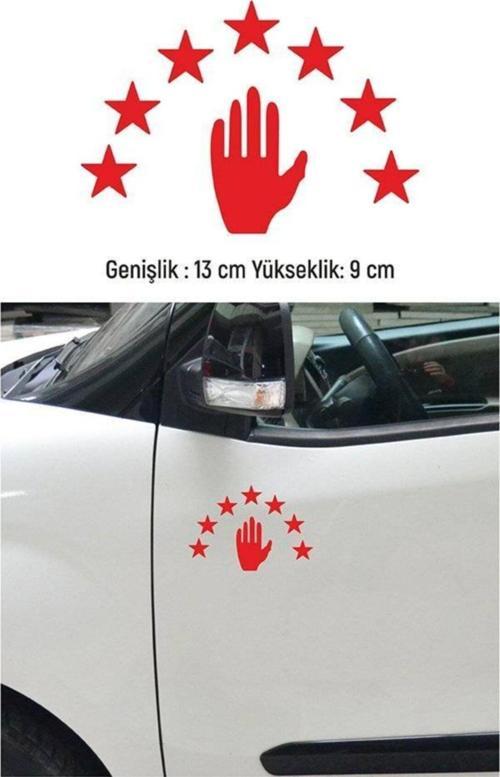 Abhaz Bayrak Araba Sticker Etiket Kırmızı 13 Cm 4 Adet