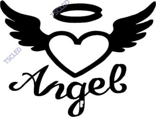 Angel Melek Kalp Kanat Sticker 17cm