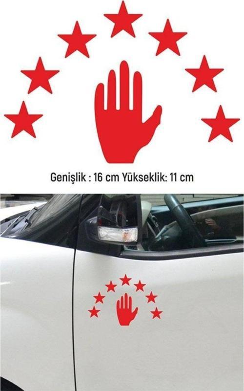 Abhaz Bayrak Folyo Araba Oto Sticker Kırmızı 16 Cm 2 Adet