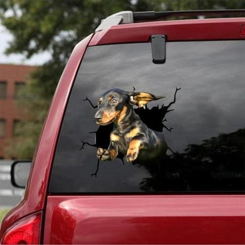 Araba Arka Cam Köpek Sticker Yapıştırma 17cm A5
