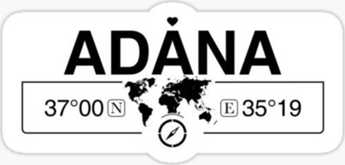 Adana Gps Harita Sticker Oto Araba Yapıştırma 17cm