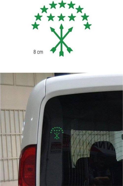 Adige Bayrak Araba Sticker Yeşil 8 Cm 4 Adet