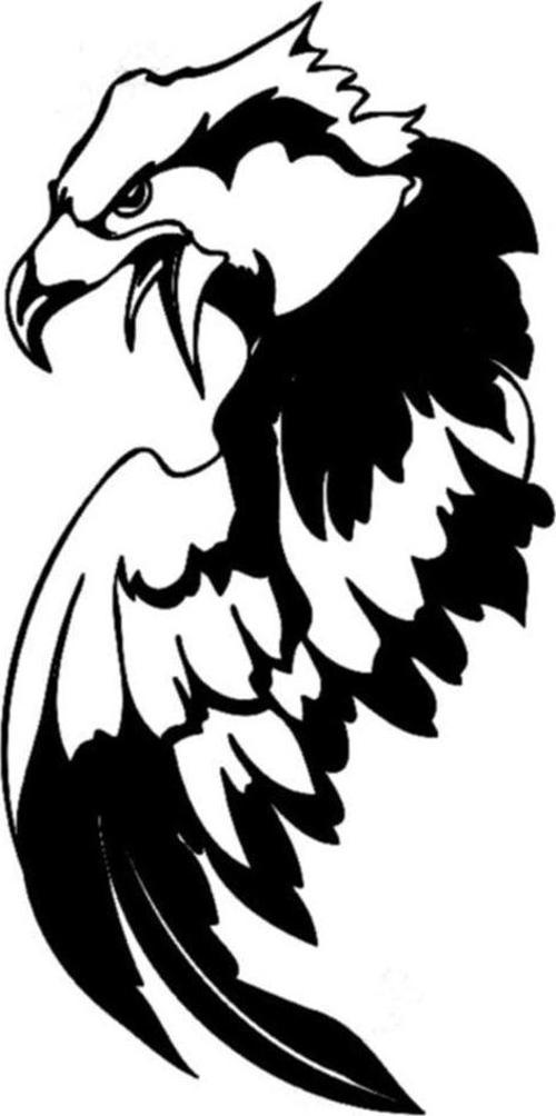 Ağzı Açık Kartal Ve Kanadı Sticker Çıkartma 17 cm